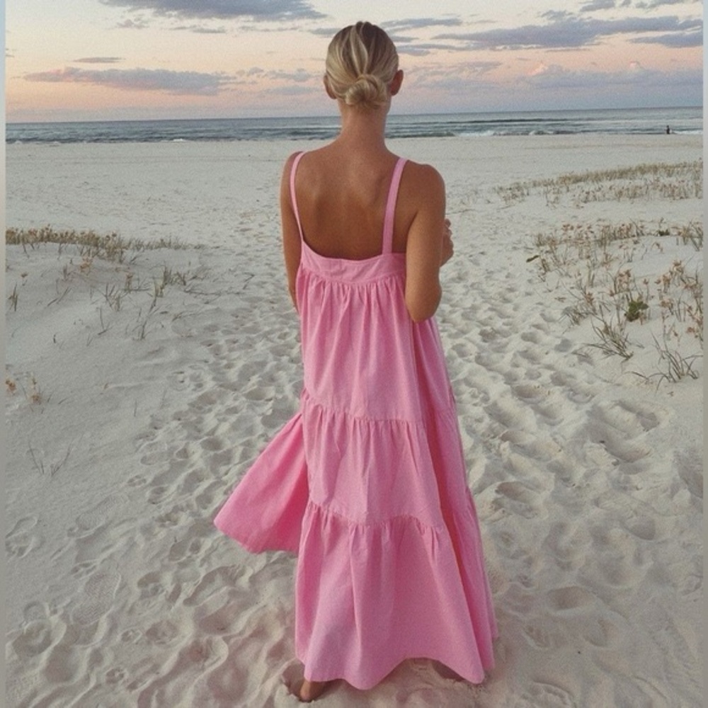 NWT ARAMINTA JAMES Sunset Tiered Dress Pink X-Large